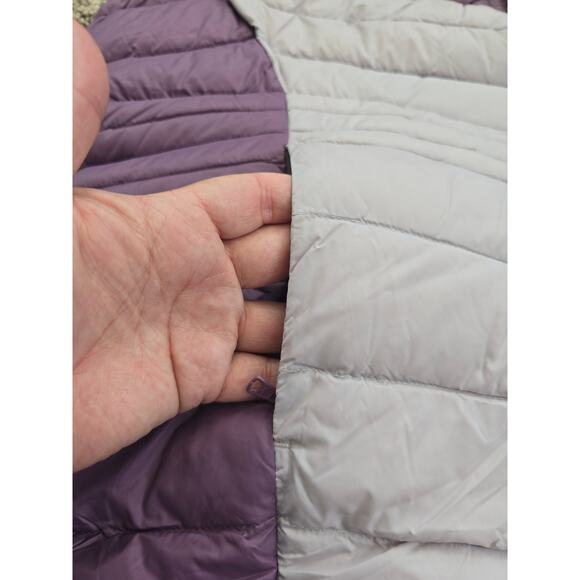 Lands' End Colorblock Down Puffer Vest 1X Purple Lightweight Warm Cozy Gorpcore - Picture 5 of 9